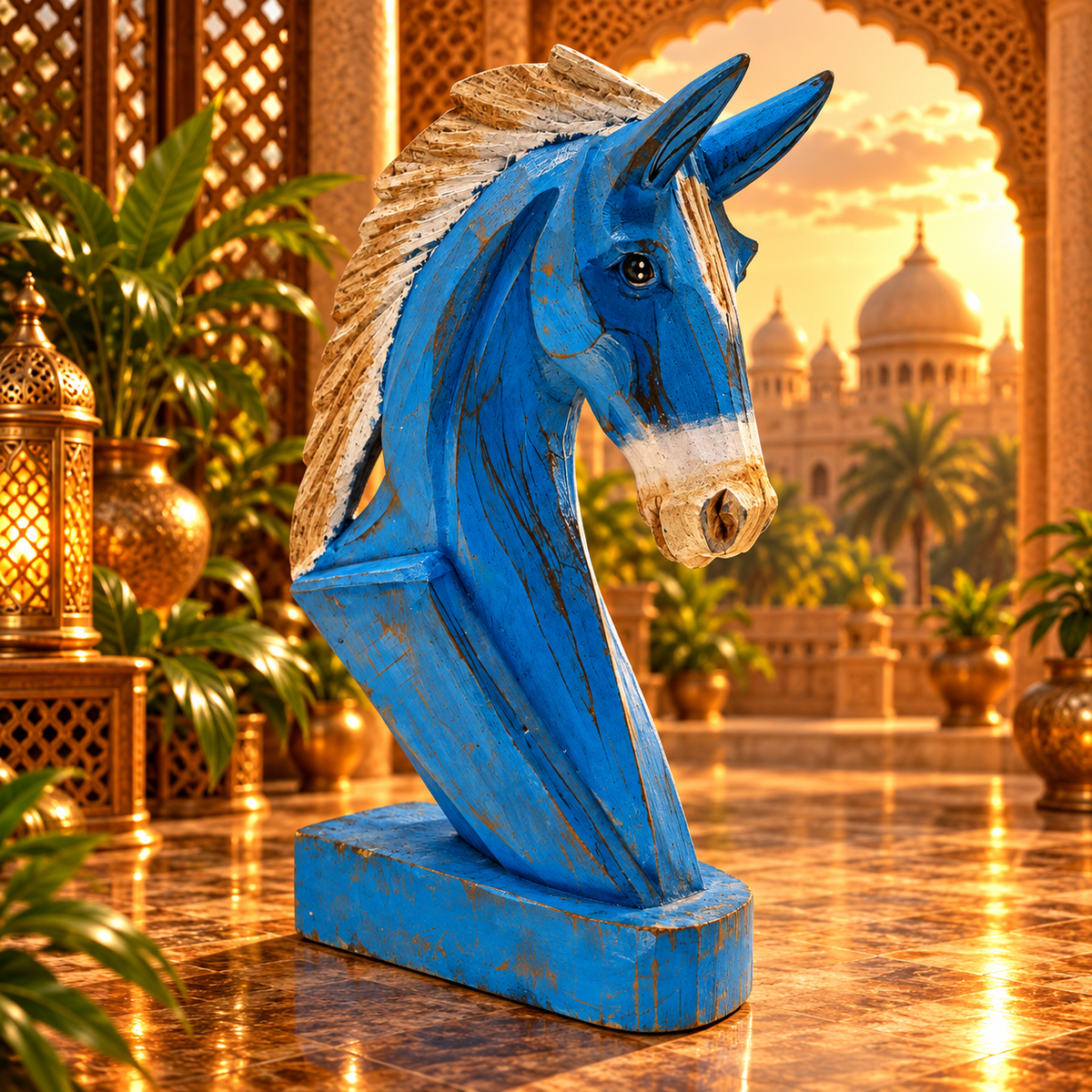 Escultura Caballo Madera