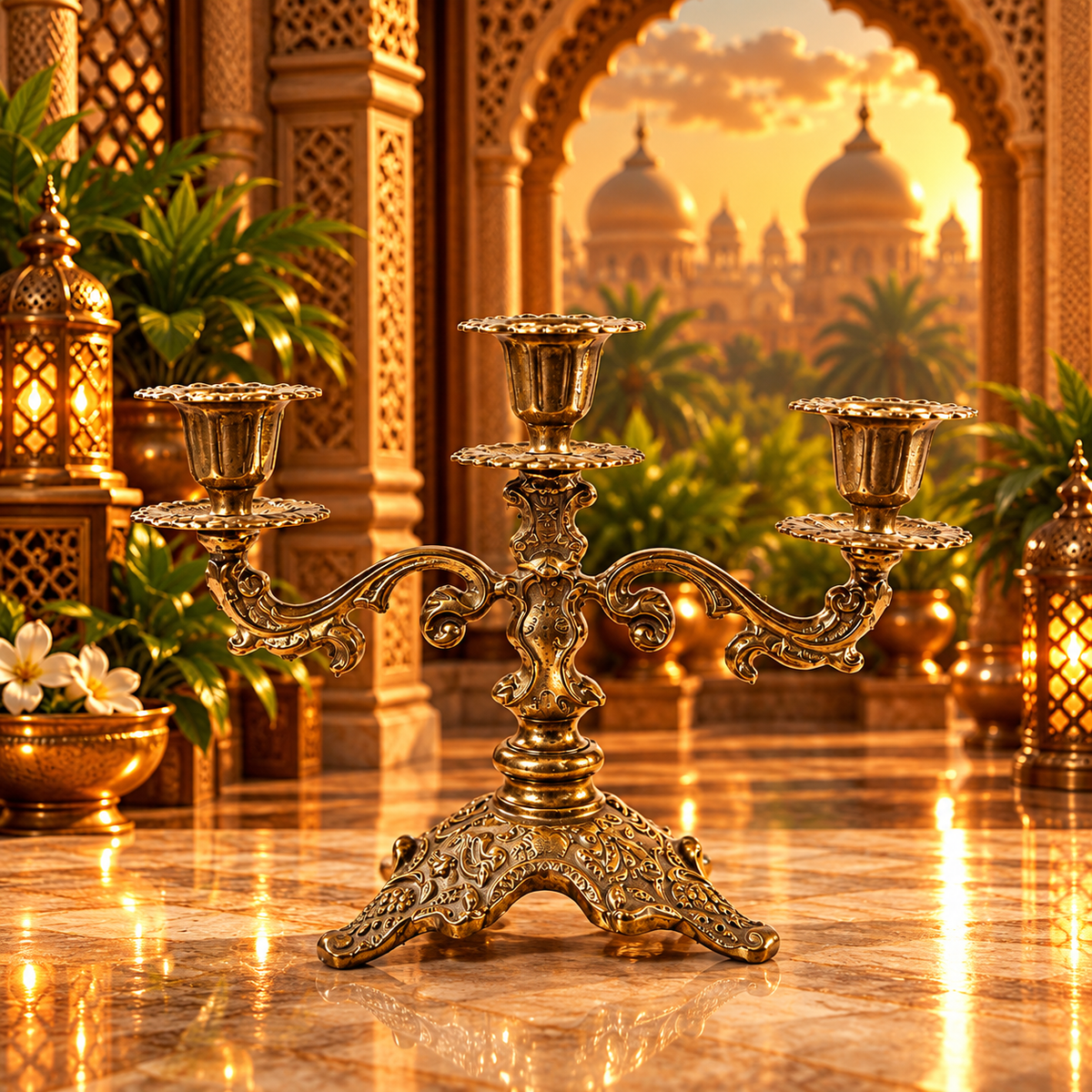 Candelabro Bronce 3 brazos