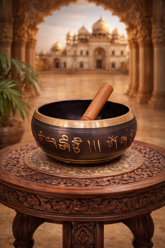 Cuenco de bronce pintado