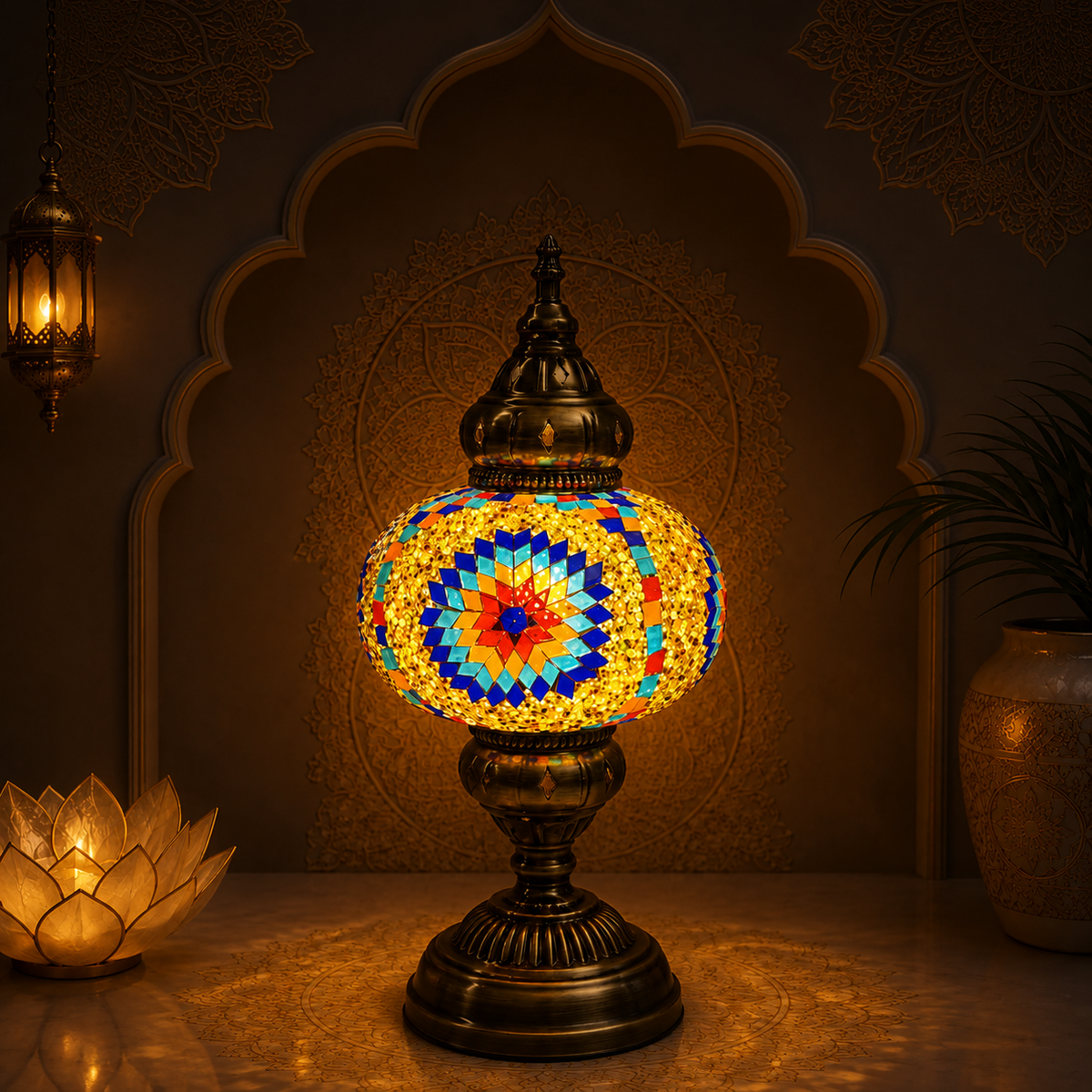 LAMPARA TURCA DE VITRAL