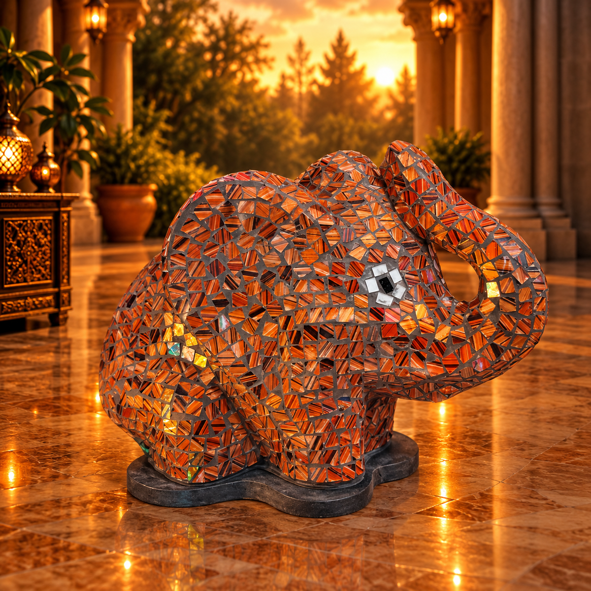 Lámpara vitral Elefante