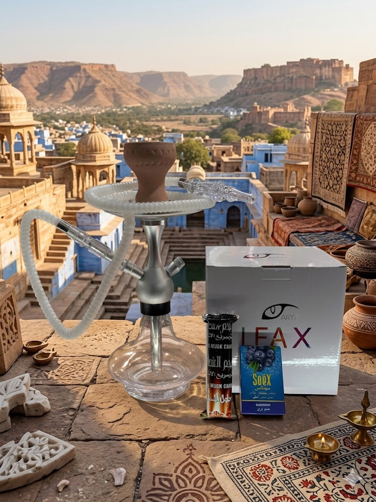 Hooka de 1 Manguera, Color blanco + 1 Carbon + 1 Tabaco